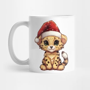 Cheetah in Santa Hat Mug